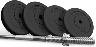 PHYSIONICS Vzpieračský set so závažím 120 cm, 30 kg