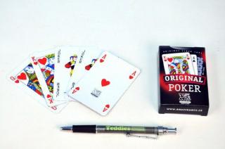Poker společenská hra karty v papírové krabičce 6x9cm