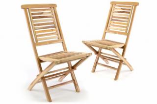 Sada 2 ks skladacej stoličky DIVERO  Hantown  - teak