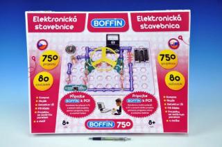 Stavebnice Boffin 750 elektronická 750 projektů na baterie 80ks v krabici 52x40x8cm