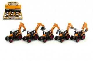 Traktor s podkopom, 15 cm, kov/plast, na spätné natiahnutie
