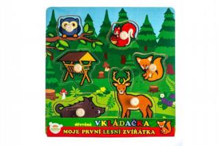 Vkládačka dřevěná Moje první zvířátka lesní 6 ks 22,5x22,5x2,5 cm 12m+ MPZ