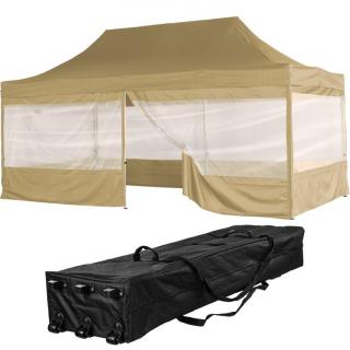 Záhradný párty stan 3 x 6 m INSTENT - nožnicový - champagne