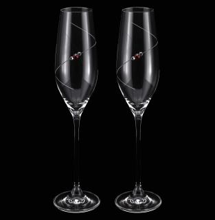 Svadobné poháre SWAROVSKI Elements flétna - Červená