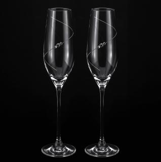 Svadobné poháre SWAROVSKI Elements flétna - Číra
