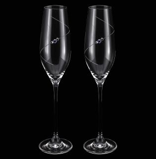 Svadobné poháre SWAROVSKI Elements flétna - Modrá