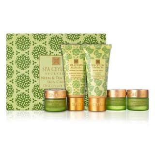Spa Ceylon - NEEM  TEA TREE - pleťový krém 30ml + pleťové mlieko 30ml + peeling 25g + pleťový krém 10g + pleťová maska 10g – darčeková sada