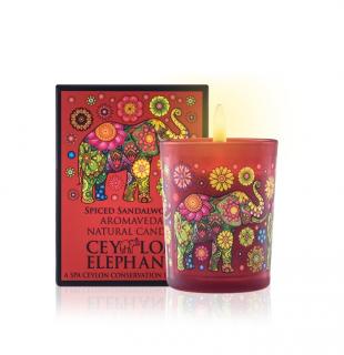Spa Ceylon - SPICED SANDALWOOD (Ceylon Elephant) - prírodná aromatická sviečka 50 g