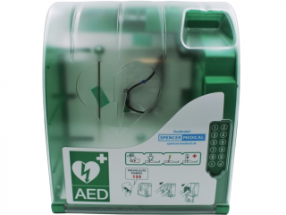 AED skrinka s alarmom, kódovým zámkom a vyhrievaním AIVIA 210 OUTDOOR  vykurovanie - alarm - odvetrávanie - osvetlenie - ochrana pin kódom