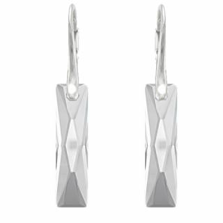 Elegantné náušnice Swarovski elements Queen Baguette číre CRYSTAL 25mm