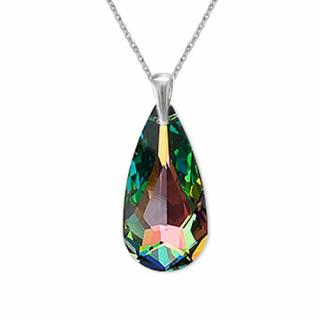 Elegantný prívesok Swarovski elements slzy  zelený CRYSTAL Vitrail medium 24mm