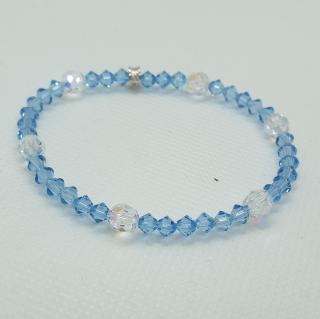 Krásny modrý náramok Swarovski elements Xilion – Aquamarine