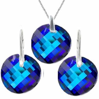 Krásny set Swarovski elements Twist modrý BERMUDA BLUE 18mm