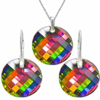 Krásny set Swarovski elements Twist zelený CRYSTAL Vitrail medium 18mm
