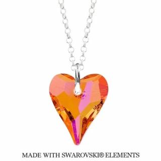 Náhrdelník Swarovski el. srdce crazy- Astral Pink 27mm