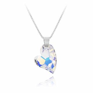 Náhrdelník Swarovski elements srdce Devoted dúhové - Crystal AB 27mm