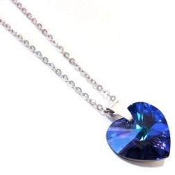 Náhrdelník Swarovski elements srdce fialové - Heliotrope 18mm