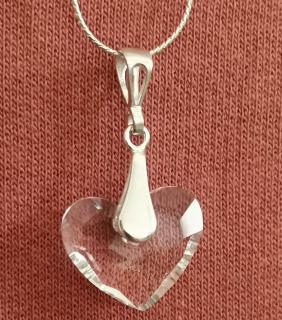 Náhrdelník Swarovski elements srdce Truly in Love Crystal 18mm