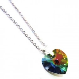 Náhrdelník Swarovski elements srdce zelené - Vitrail Medium 18mm