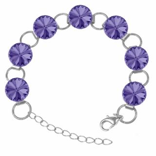 Náramok Swarovski elements 12mm rivoli fialový – TANZANITE