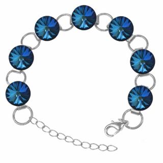 Náramok Swarovski elements 12mm rivoli modrý – BERMUDA BLUE