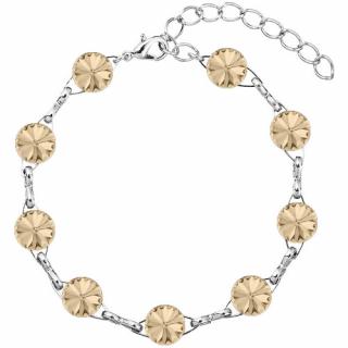 Náramok Swarovski elements 8mm rivoli béžový– LIGHT SILK