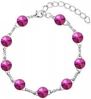 Náramok  Swarovski elements 8mm rivoli fialový – Fuchsia