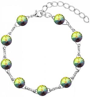 Náramok Swarovski elements 8mm rivoli zelený – Crystal Vitrail Medium