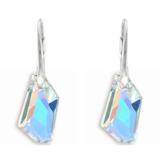 Náušnice  Swarovski elements De-Art 18 mm dúhové CRYSTAL AB