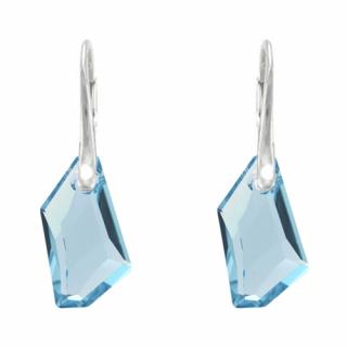 Náušnice Swarovski elements De-Art 18 mm modré AQUAMARINE