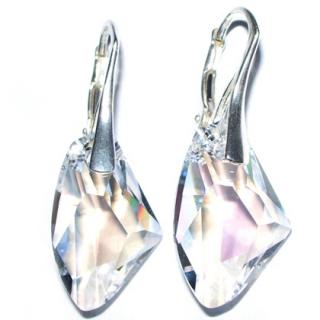 Náušnice  Swarovski elements Galactic biele MOONLIGHT 19mm