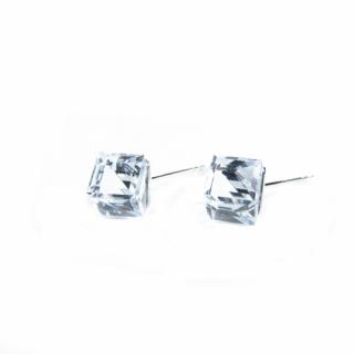 Náušnice Swarovski elements kocky 6 mm číre CRYSTAL – napichovačky