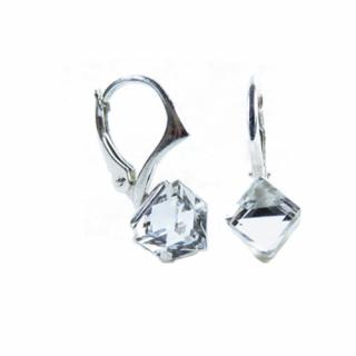 Náušnice Swarovski elements  kocky 6 mm číre CRYSTAL