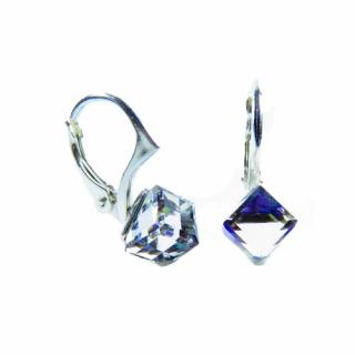 Náušnice Swarovski elements kocky 6 mm fialové HELIOTROPE