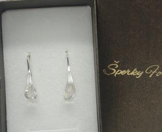 Náušnice Swarovski elements polygon drop sivé- Crystal Silver Shade 13mm