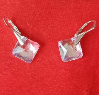Náušnice Swarovski elements Princess Cut Crystal Simmer 16mm