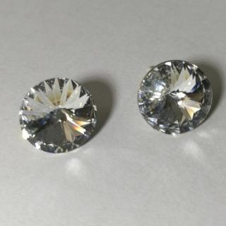 Náušnice Swarovski elements  rivoli 14 mm biele CRYSTAL– napichovačky