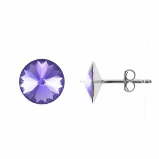 Náušnice swarovski elements Rivoli 6 mm fialové TANZANITE – napichovačky