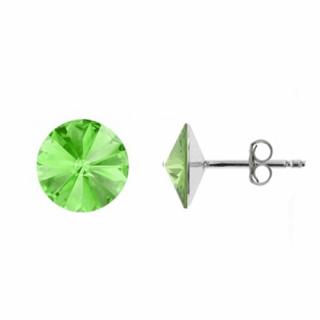 Náušnice swarovski elements Rivoli 6 mm zelené CHRYSOLITE – napichovačky