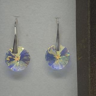 Náušnice Swarovski elements Rivoli dúhové - crystal AB 12mm