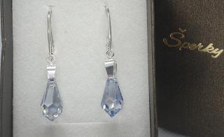 Náušnice Swarovski elements teardrop modré - Blue shade15mm