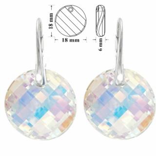 Náušnice Swarovski elements Twist dúhové CRYSTAL AB 18mm