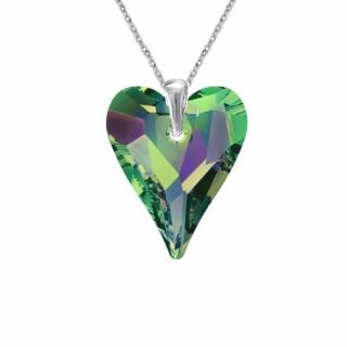 Prívesok srdce Swarovski elements zelený CRAZY – CRYSTAL Vitrail Medium 17mm