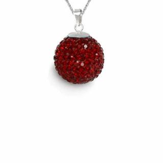 Prívesok Swarovski elements Discoball 12 mm červený Siam