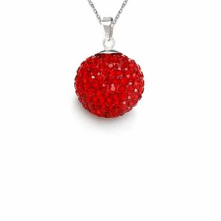 Prívesok Swarovski elements Discoball 18 mm červený Light Siam