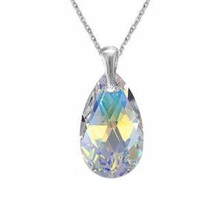 Prívesok Swarovski elements hruška dúhový CRYSTAL AB 38mm