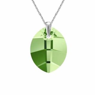 Prívesok Swarovski elements listy zelený PERIDOT 23mm