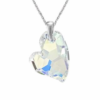 Prívesok Swarovski elements srdce Devoted2U dúhový CRYSTAL AB 27mm