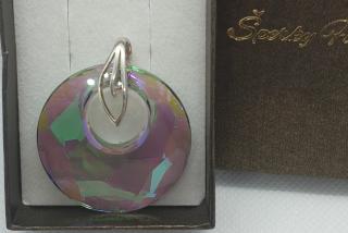 Prívesok Swarovski elements Victory fialovozelený Paradise  Shine 38mm