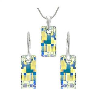 Set Swarovski el. Urban dúhový CRYSTAL AB 20mm s retiazkou